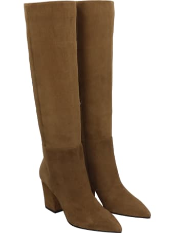 Sergio Rossi Boots In Leather Color Suede
