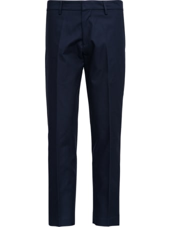 costumein Blue Tailored Cotton Gabardine Trousers