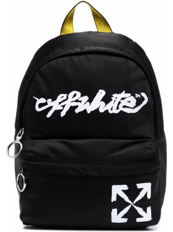 Off-White Nylon Backpack With Logo Print