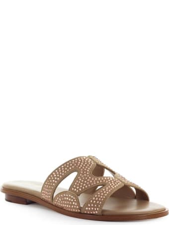 Michael Kors Annalee Beige Slide With Rhinestones