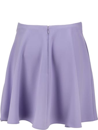 Elisabetta Franchi Mini Skirt With Flounces And Light Gold Logo
