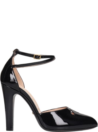 Gucci Sandals In Black Patent Leather