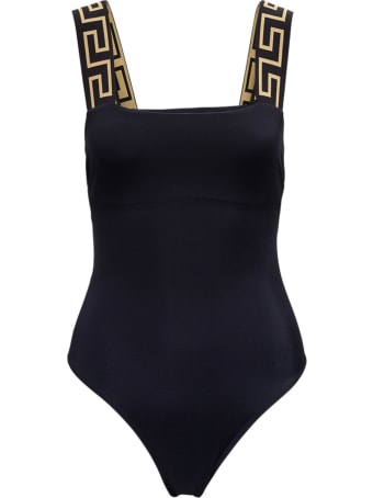 Versace One-piece Swimsuit With Greca Straps