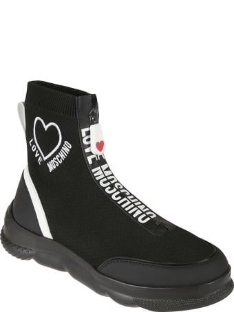 Love Moschino Zip Logo Sock Sneakers