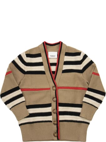 Burberry Leeta - Wool And Cashmere Cardigan With Iconic Striped Pattern