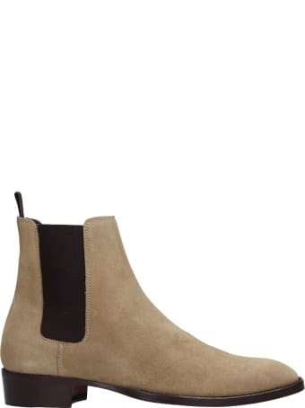 Marc Ellis Low Heels Ankle Boots In Beige Suede