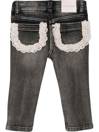 Monnalisa Black Jeans In Denim