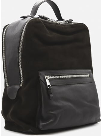 Eleventy Backpack Made Of Leather With Contrasting Inserts