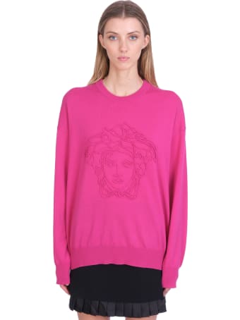 Versace Knitwear In Fuxia Wool