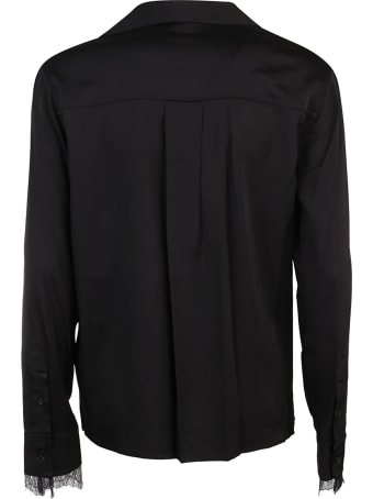 Calvin Klein Collection Blusa Ls Lace Trim