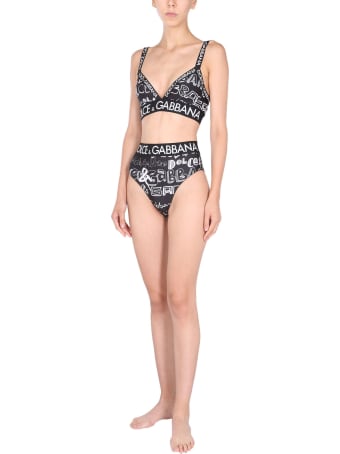 Dolce & Gabbana Bralette With All Over Logo