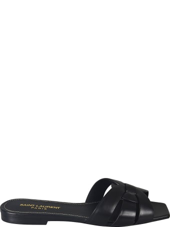 Saint Laurent Gathered Flat Sandals