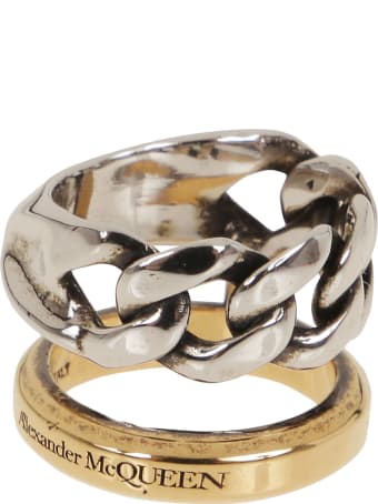 Alexander McQueen Stacked Chain Ring