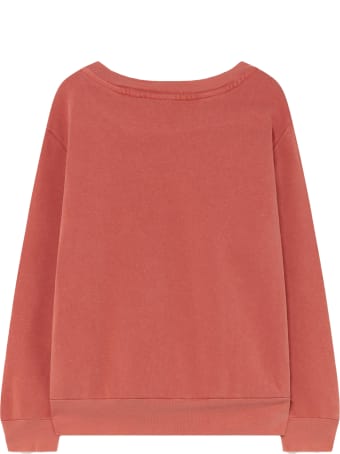 The Animals Observatory Red Sweatshirt For Kids With Red Writing