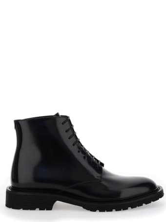 Saint Laurent Laced Boots In Smooth Leather