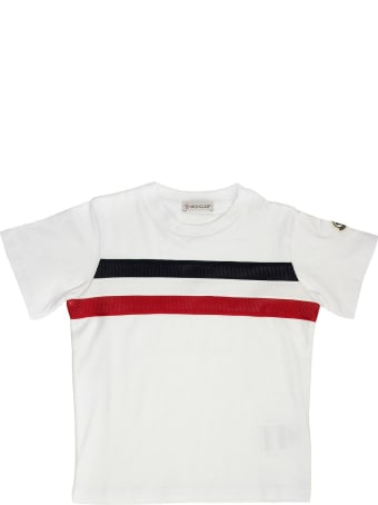Moncler T-shirt With Tricolor Print White