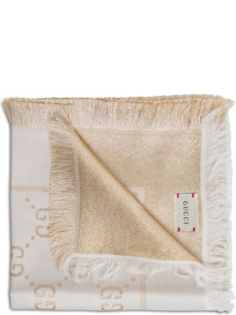Gucci Scarf With Gg Lamé Logo