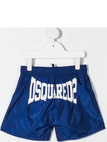 Dsquared2 Blue D2kids Boxer Logo Swim Shorts