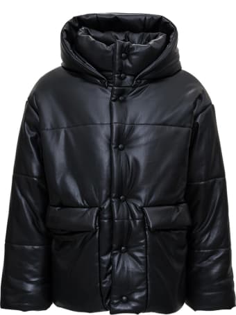 Nanushka Hooded Down Jacket In Vegan Leather