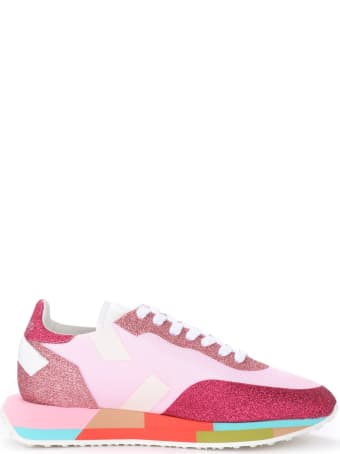 GHOUD Starlight Mesh And Pink And Fuchsia Glitter Sneaker
