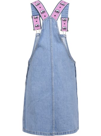 Chiara Ferragni Logomania Salopette Denim Dress