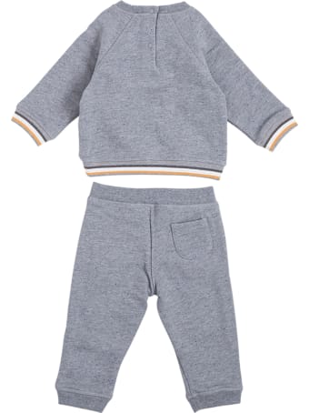 Tartine et Chocolat Grey Cotton Blend Coordinated Suit With Print