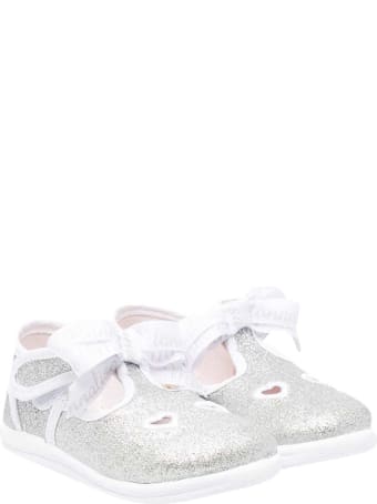 Monnalisa Glitter Silver Ballet Flats