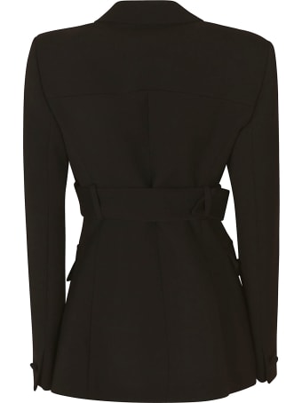 Versace Single Button Belted Waist Blazer