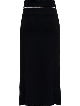 Moncler Genius Black Knitted Midi Skirt By 1952
