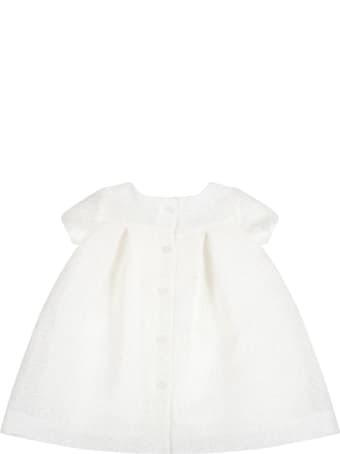 Little Bear Beige Dress For Babygirl With Bow