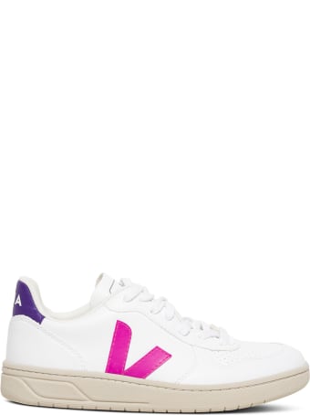 Veja White Vegan Leather Sneakers With Side Logo