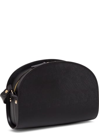 A.P.C. Sac Demi Lune Leather Crossbody Bag