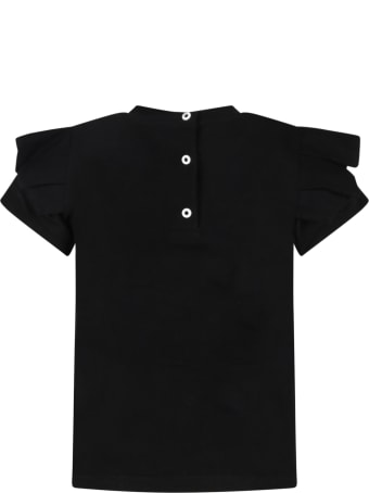 Balmain Black Dress For Baby Girl With Logo