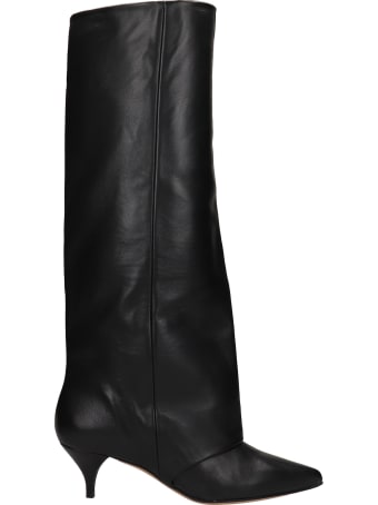 Alchimia Low Heels Boots In Black Leather