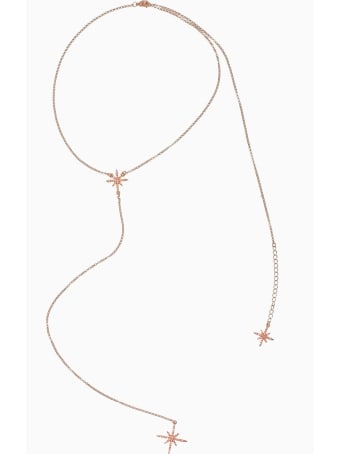 Federica Tosi Lace Back Star Necklace Rose Gold