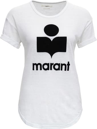 Isabel Marant Étoile White Linen T-shirt With Logo