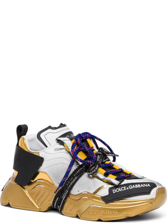 Dolce & Gabbana Daymaster Leather Sneakers With Laminated Bottom