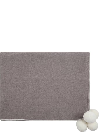 Little Bear Multicolor Blanket For Babykids With Pompoms