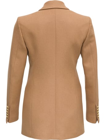 The Seafarer Betty Double-breasted Camel Colored Wool And Cashmere Blazer