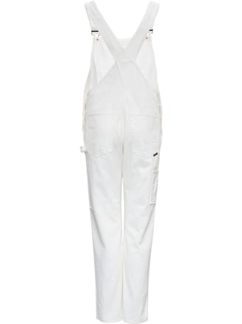 Washington Dee-Cee Medium Wash White Denim Dungarees