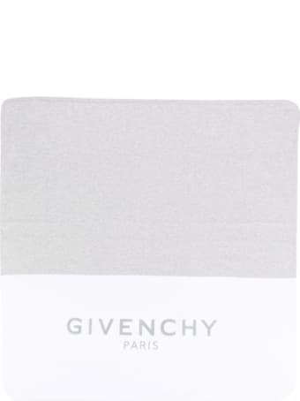 Givenchy Baby White And Grey Blanket In Cashmere And Cotton