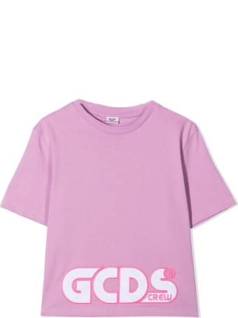GCDS Lilac Cotton T-shirt