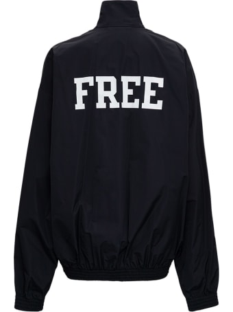 Balenciaga Black Nylon Jacket With Back Print