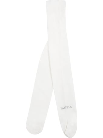 La Perla Ivory Tights For Girl With Strass