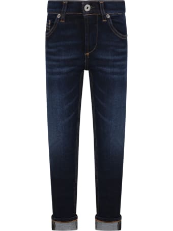 Dondup Blue ''ritchie'' Jeans For Boy With Iconic D
