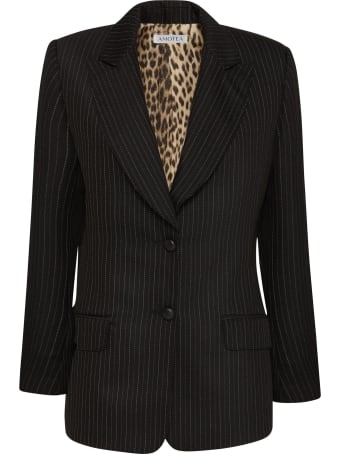 Amotea Leandra Blazer In Black Gessato