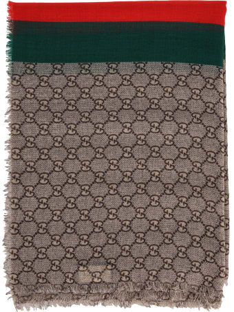 Gucci Gg Wool Stole With Web