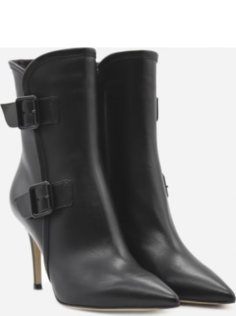 Gianvito Rossi Leather Ankle Boots With Buckles
