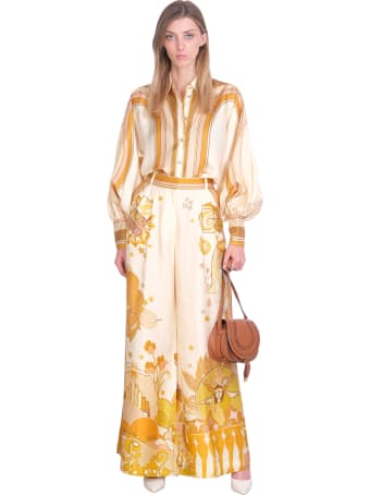 Zimmermann Pants In Gold Silk