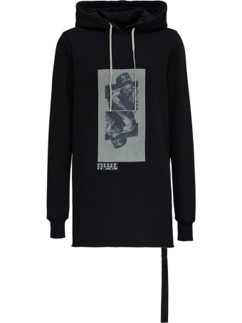 DRKSHDW Black Oversize Cotton Hoodie With Print